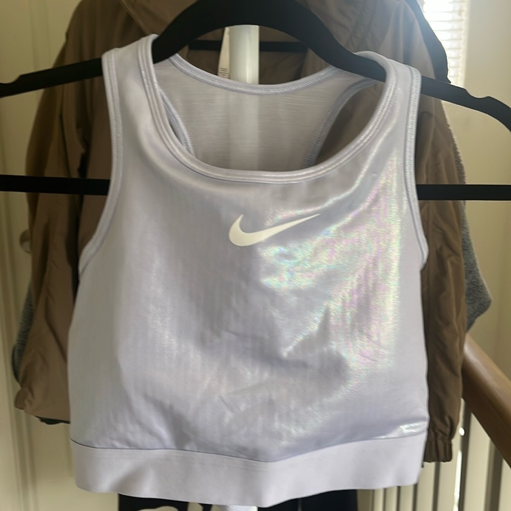 Nike Lavender Iridescent Sports Bra Crop Tank